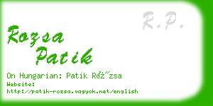 rozsa patik business card